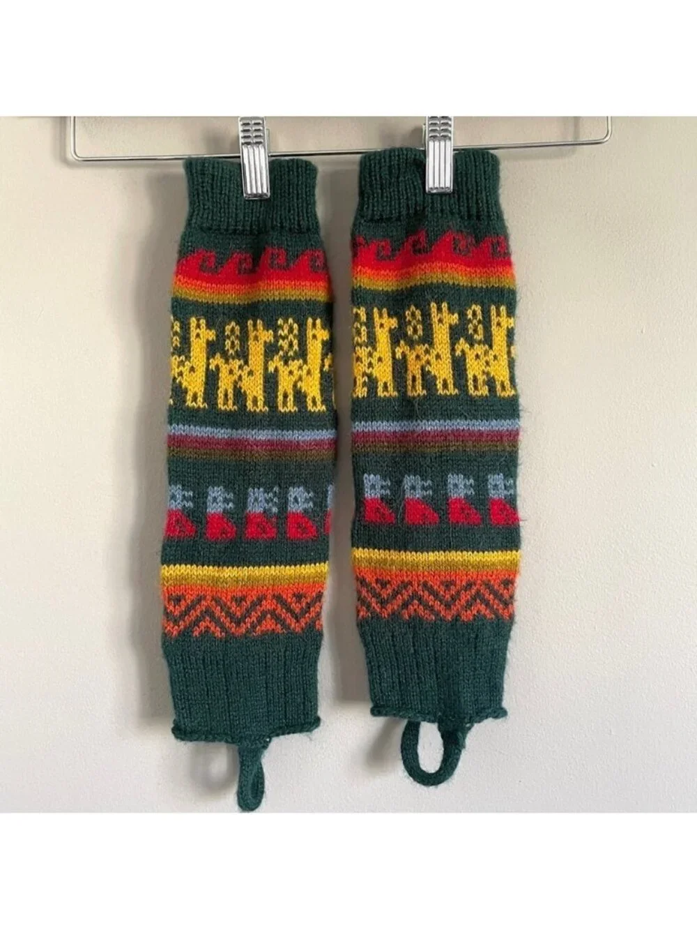 Alpaca Knit Leg Warmers w/ Stirrups - Small, handmade!